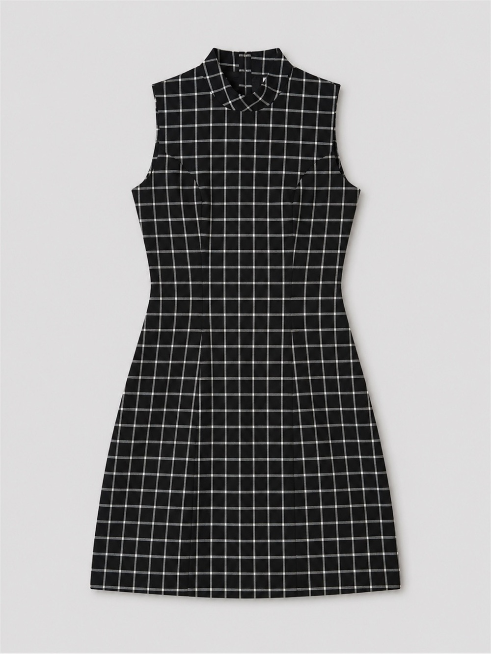 H&M Black Mini Dress with White Windowpane Check - Picture 3 of 6